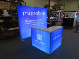 SYK-1050 Symphony Portable Backlit Display and MOD-1722 Backlit Reception Counter with Locking Storage -- View 2